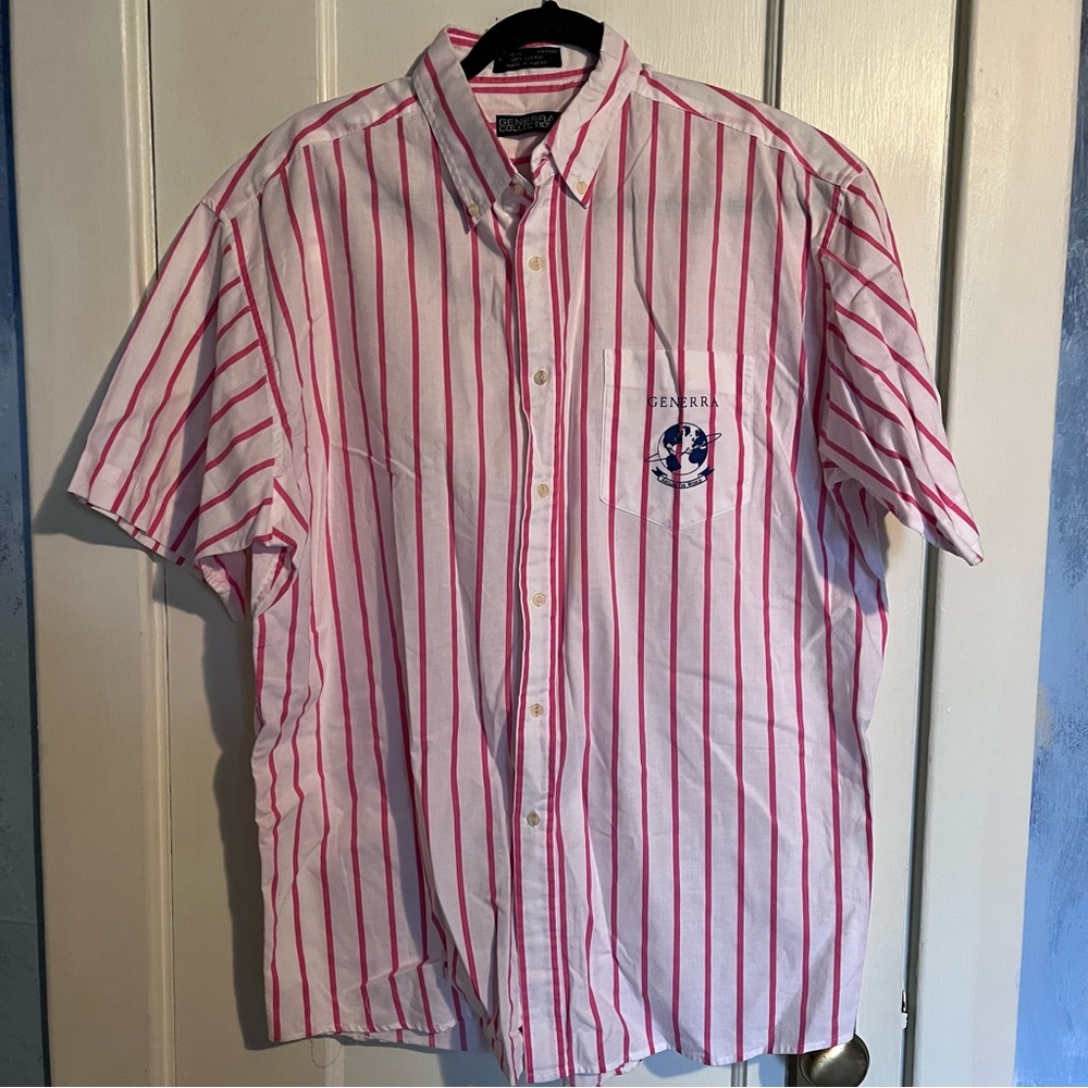 Generra Men's Pink Striped Shirt